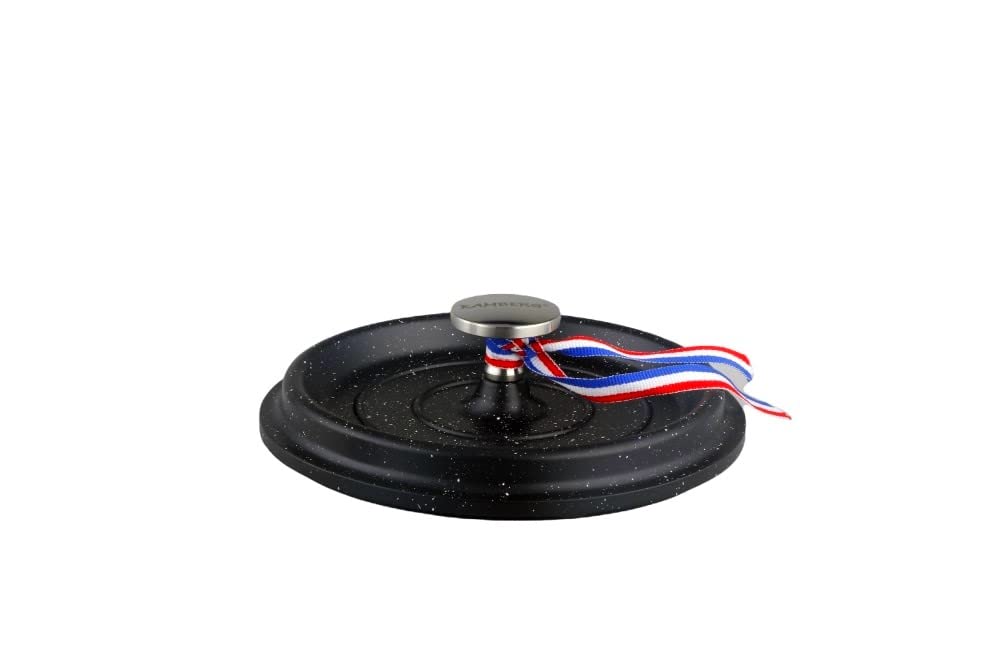 KAMBERG - 0008199 - Set 4 Mini Cocottes Ø 12 cm Ronde Noire - Fonte d'aluminium - Revêtement pierre - Tous feux dont induction - Sans PFOA