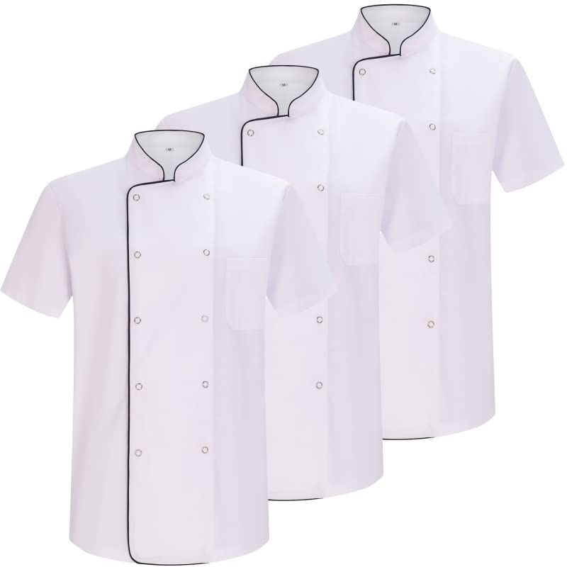MISEMIYA - Pack 3 Unidades - Chaqueta Cocinero Hombre - Chaqueta de Chef Hombre - Uniforme Hosteleria - 3-6421B