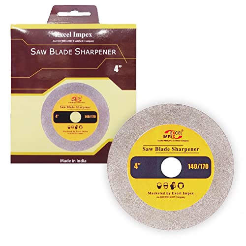Image of Excel Impex Sharpening Blade for Wood Saw Blades and Tungsten Carbide Tipped Tools Like Drill bits- 4 inches Dia, Grit:140 /170