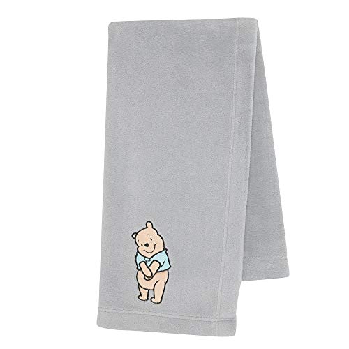 Image of Lambs & Ivy Disney Baby Winnie The Pooh Hugs Gray Soft Fleece Baby Blanket