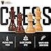Chess Armory Wooden Chess Set 15 Inch - Premium Walnut Wood Handcrafted Game Board for Adults and Kids with Extra Queen Pieces and Storage Box - Ideal for Home and Travel - Non-Magnetic