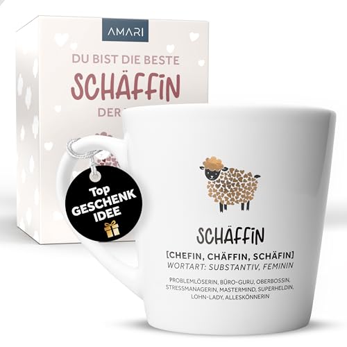 Amari Tasse (Schäffin) - Lustiges Geschenk - Witzige Tasse für Männer Freunde Geburtstag - Rente Geschenk - Rentner Kaffeebecher - Tasse lustig
