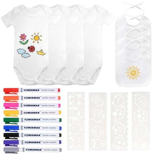 HTTYHT 8 Stuck Bodys zum Bemalen für Babyparty Set 4 DIY Weiße Baumwolle...