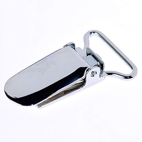 シリコンクリップ サスペンダー用金具, 15mm21mm・25mm・30mm・40mm×38mm, 15mmのみ黒有り, 2個セット,及び業務用20ケセット、 生地傷めないタイプ (白21mm20ケ入り)