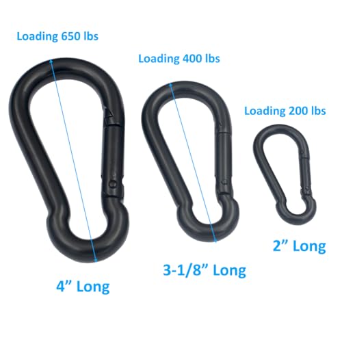 image for DGOL 2 Pack Black 4 inch 304 Stainless Steel Outdoor Spring Snap Clips