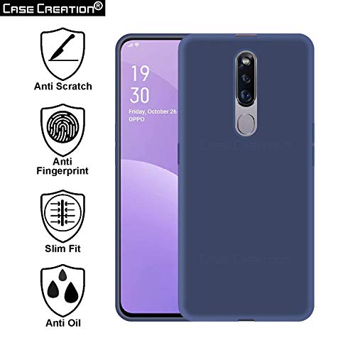 Image of Case Creation Luxurious OG Series for Oppo F11 Pro Case Cover,Anti-Dirty Slim Case Frosted Matte Cute Candy TPU Raised Bezel (Splash of Color) Back Cover for Oppo F11 Pro -Navy Blue