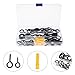 Garneck Heavy-Duty Metal Screw in Eye Hooks Set with Black Eye Ring for Home and Industrial Use