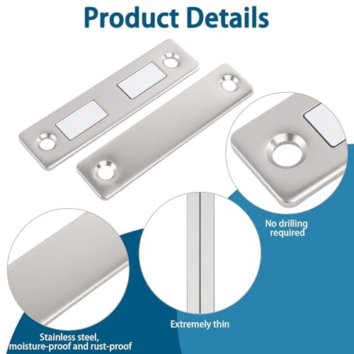 2 Stück Magnetschnäpper, Türmagnete für Schranktüren Selbstklebend Stark Magnetverschluss Schrankmagnete Magnete Schubladen Möbelmagnete Türschließer Ultra Dünn für Möbel Schranktür