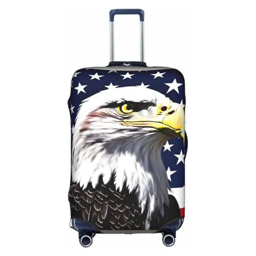 Bald Eagle Flag Tsa Approved Luggage Cover For 18-32 Inch Suitcases Scratch-Resistant Stretch Luggage Cover