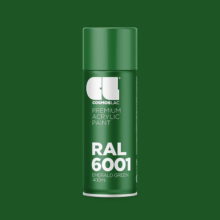 Image of Cosmos LAC Acrylic Paint Spray Can for DIY Projects Spray Paint, 400 ml (RAL 6001 Emerald Green)
