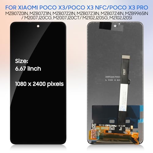 Écran LCD pour Xiaomi Poco X3 noir solution tactile cassé avec outils montage