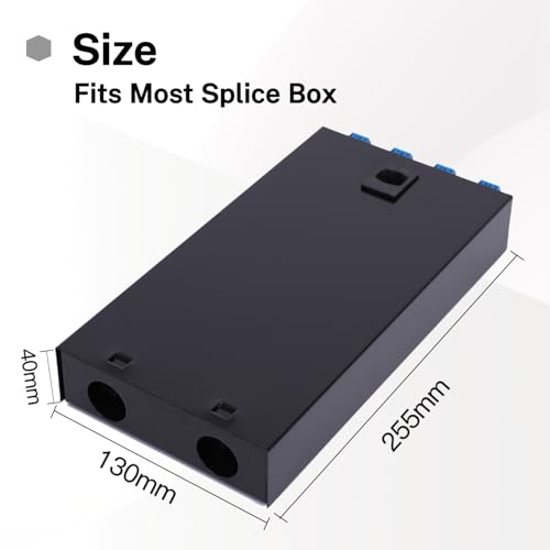 Image of Duplex Fiber Enclosure with 24 Port LC-OS1 Box, LC-OS1 Cables, Wall Mount, Includes 1m SM Pigtail, 12 Port LGX Panel