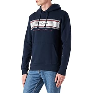 Jack & Jones JJLEO Sweat Hood Sweatshirt Capuche, Blazer Bleu Marine, L Homme