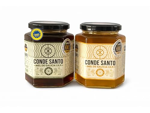 Pack Duo Miel de Galcia Natural y Artesana Cruda Pura 100% CONDE SANTO Montaña y Mariña ESPAÑA