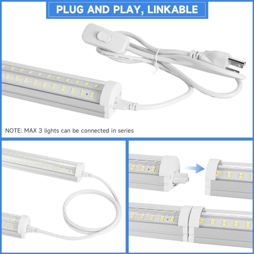Phiwicsh 8Ft Led Shop Light, U Shape 125W Integrated Led Tube Light thumb #4