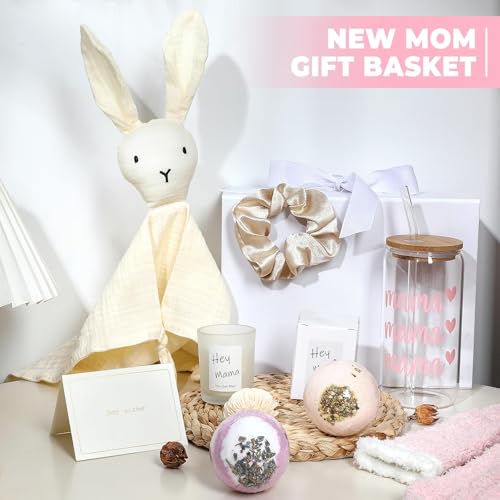 Image of New Mom Care Package After Baby,8pcs New Mom Gifts Set After Birth, First Mothers Day Gifts for New Mom,Pregnancy Gifts for Women and Baby,New Mom to Be Gift Basket
