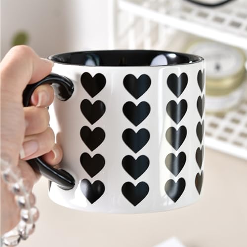 Taza de Cerámica Blanca con Corazón Negro 13.5 oz miniatura 5