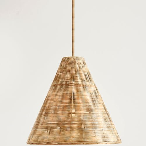 17-Inch Woven Rattan Ceiling Light