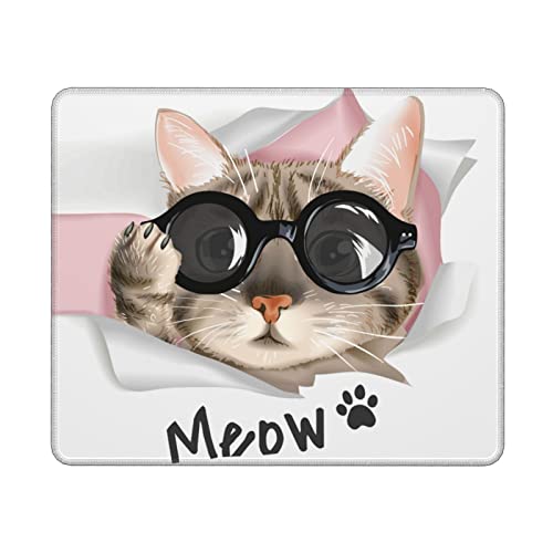 Cute Cat Mouse Pad Pretty Animal-Themed Mouse Pad With Text, Personalized Print Waterproof Mousepad Rectangle Mouse Mat Non-Slip Rubber Smooth Mousepads For Boys Girls Women Computer Laptop #TOP7