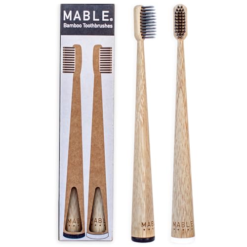 MABLE Bamboo Toothbrush Set for Adults (2-Pack)