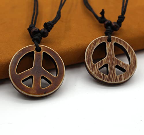 Adjustable Peace Sign Pendant Necklace for Mens,Hippie Accessories and Hippie Costume for 60s or 70s4