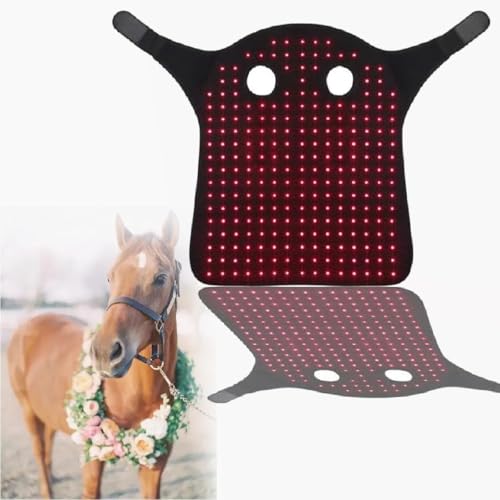 Terapia de luz roja equina, cinturón infrarrojo rojo de 660 nm y 850 nm, dispositivo de terapia LED de luz roja para caballos, para la recuperación muscular de la cabeza y el cuerpo del caballo