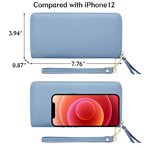 Vocus Womens Wallet Rfid Blocking Zip Around Wallet Pu Leather Large Travel Long Purse Credit Card Holder With Wristlet #TOP3