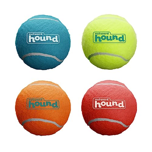 Outward Hound Squeaker Ballz Fetch Dog Toy, Medium – 4 Pack