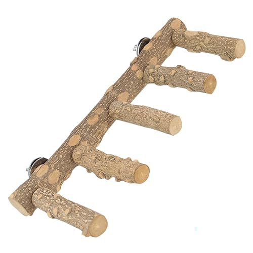 Jouets Oiseaux Naturel Perchoirs pour Cage à Oiseaux Échelles en Bois pour Perroquets Sauter et Grimper