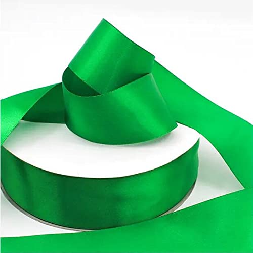 50mm Wide Green Ribbon for Gift Crafting, 22M 2Inch Green Solid Fabric Large Thick Satin Ribbon for Decorative Gift Wrapping, Wedding, Car, Sewing, Floral, Xmas Presents - Image 2