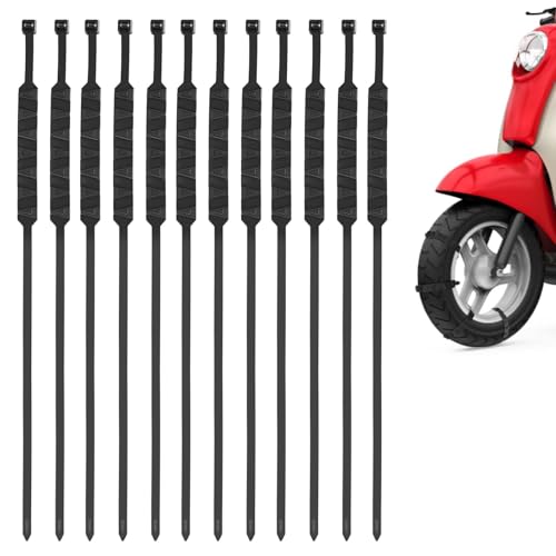 12 Stück Motorrad Reifen-Schneekette, Fahrrad Schneeketten, Wiederverwendbare Anti-Schneeketten, Notfall-Schneereifenketten, Verstellbare Schneereifen Ketten für Motorräder, Fahrräder