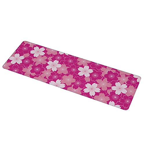 Belca 鍋敷きにもなる 耐熱 強化ガラス製 マルチプレート ランチョンマット 幅15×奥行45×厚さ0.75cm 桜文様 KTP-WP1545