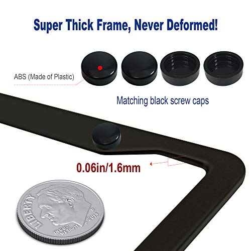 Bggtmo TL- BXG-LICENSE PLATE FRAME Matte Black Aluminum License Plate Frames- 2 Pack Heavy Duty Car Tag Cover thumb #6