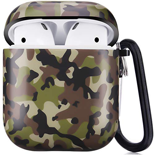 Airpods Case, Camo Airpods Protective Hard Case Cover with Keychain Compatible with AirPods