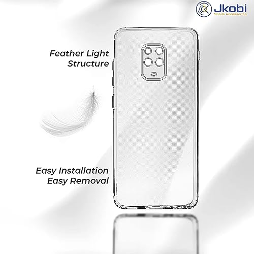 Image of Jkobi Back Cover for Xiaomi Mi Redmi Note 9S (Silicone Clear Case with Camera Protection | Soft and Flexible | Transparent)