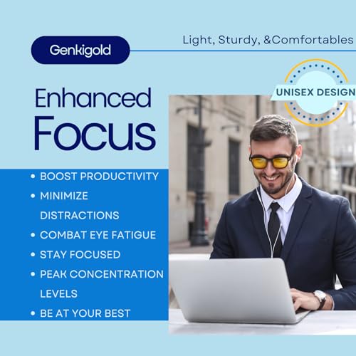 Image of Blue Light Blocking Glasses: Shield Your Eyes from Harmful Screen Glare, Prevent Eye Fatigue, and Maintain Eye Health, for Computer, TV, Gaming,Women and Men - Includes Case