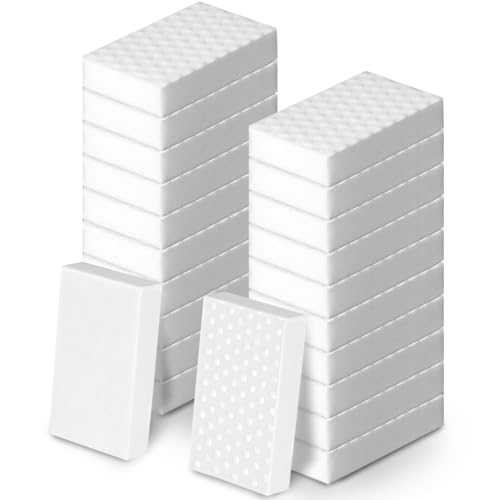 Sonicefit 20Pack Magic Sponge Erasers, 2X Density Melamine Foam Cleaning Pads, Multi-Surface Scrubber Sponges Non-Scratch Household Cleaner for Kitchen Bathroom Floor Bathtub Sink Wall Furniture Shoes