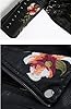 EFLAL Floral Print Leather Jacket,Embroidery Faux Soft Leather Jacket Coat Turndown Collar Pu Moto Biker Black Punk Outerwear,Black,S #2