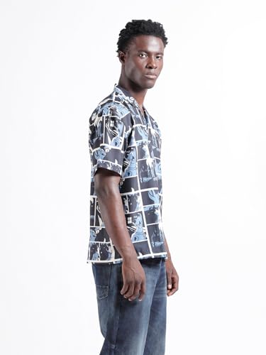 Chemise col cubain coupe décontractée avec imprimé original - 4