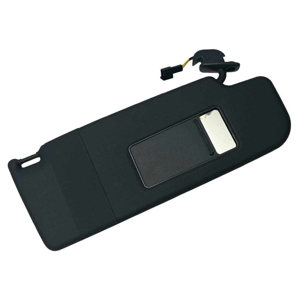 5U0857552 Front Sun Visor Panel with Makeup Mirror Compatible with VW Golf 4 Black Passenger Side Sunshield
