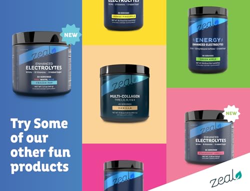 Image of Zeal Electrolyte Powder - 30 Servings | Keto Electrolytes Powder | Zero Sugar, BCAAs, B-Vitamins | Potassium, Zinc, Magnesium | Hydration Powder Recovery Drink | Red White Blue Frozen Pop