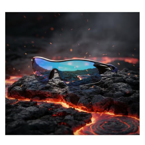 Image of Cycling Goggles for Men & Women | Sports Goggles UV400 Protection | Oversized Sports Sunglasses for Cricket, Running, Driving, Fishing, Hiking & Outdoor Activities (Blue : Blue)