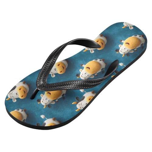Flip Flop Sandals Cute Cows Print for Women Men Beach Outdoor XS2