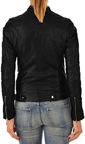 Women's Lambskin Leather Moto Biker Jacket - Winter Wear2