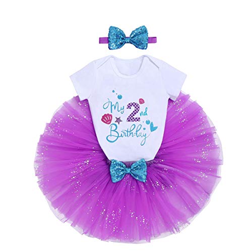 Falda tutú lila para niña de 2 años ideal como regalo de segundo cumpleaños