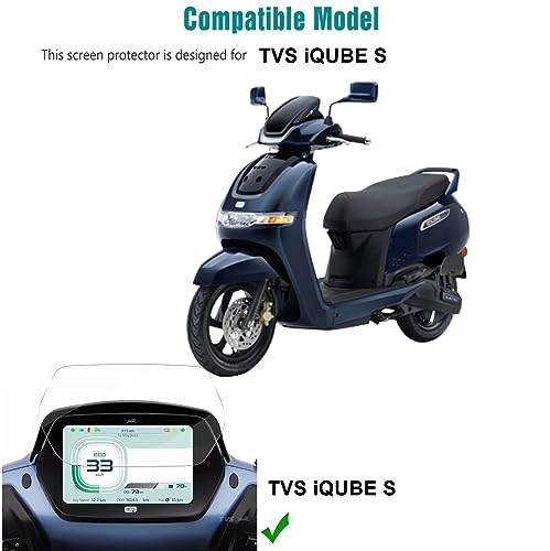 Image of Wisely Premium Screen Guard for TVS iQUBE S Ev Scooter (7-inch) Touch Display Protector, Easy installation kit, HD Clear, Full Cover