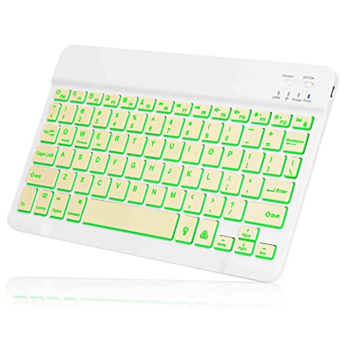 UrbanX UX030 Lightweight Ergonomic Keyboard with Background RGB Light, Multi Device Slim Rechargeable Keyboard Bluetooth 5.1 and 2.4GHz Stable Connection Keyboard Compatible with LG Stylo 6