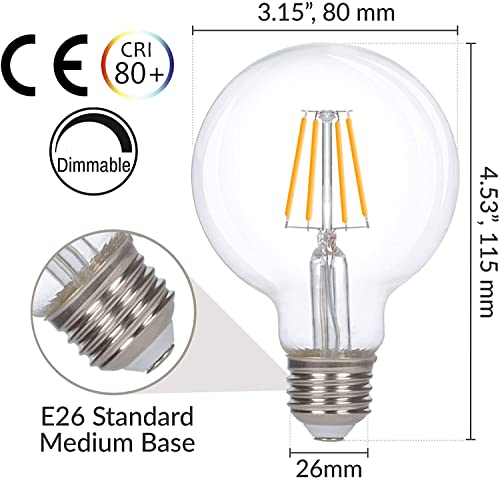 Image of E27 LED 4W Bulbs G80 4W Decorative E27 LED Lights Bulbs 2700K Warm White for Ceiling Fan Dining Room Home Decor,