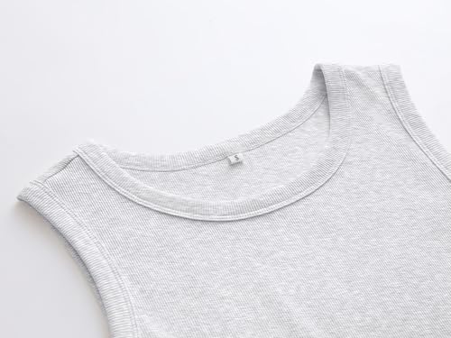 Image of ANRABESS Womens Sleeveless High Neck Tank Tops Fashion Summer Casual Basic Slim Fit Ribbed Racerback Top Shirt Clothes