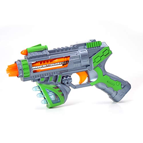 Kidplokio Sonic Space Blaster Toy Gun with Flashing Lights and Sounds, Green, Boys, Ages 3+